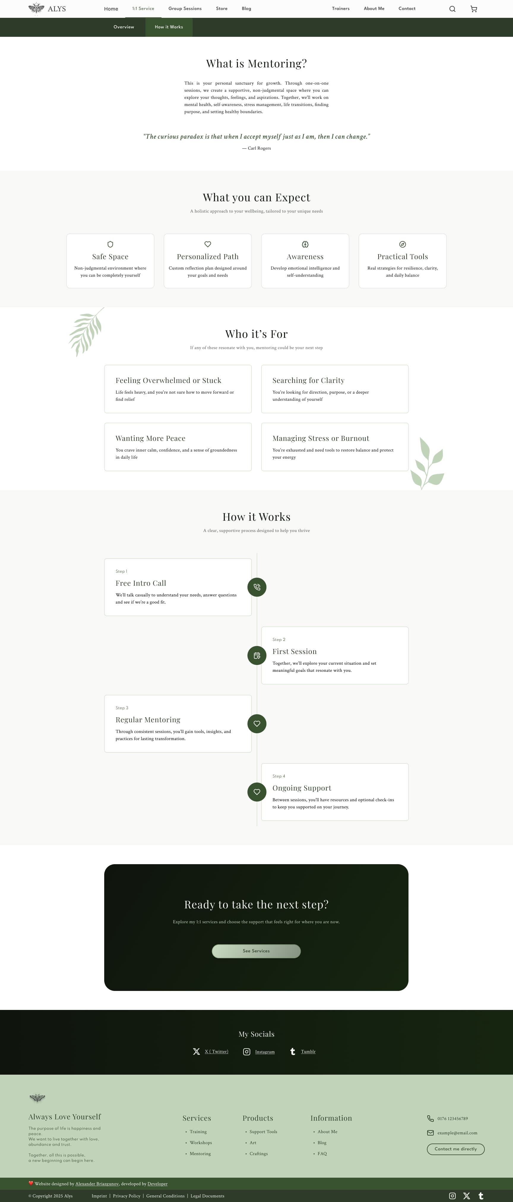 Nachher — Service-Seite — 1:1 Mentoring